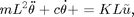 $$ mL^2\ddot\theta+c\dot\theta+=KL\tilde{u}, $$